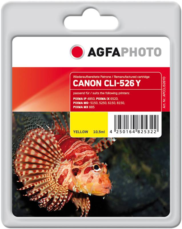 AgfaPhoto Patrone Canon APCCLI526YD ers. CLI-526Y yellow - APCCLI526YD