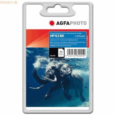 AgfaPhoto Patrone HP APHP625B No.62 C2P04AE black remanufactured