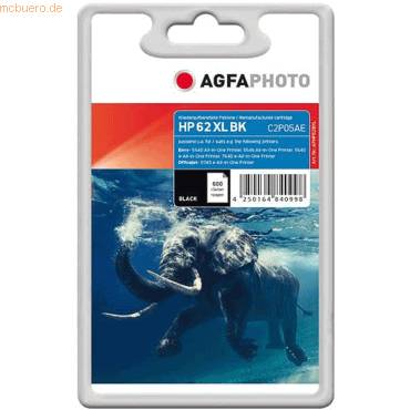 AgfaPhoto Patrone HP APHP62BXL No.62XL C2P05AE black remanufactured - APHP62BXL