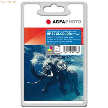 AgfaPhoto Patrone HP APHP62CXL No.62XL C2p07AE Color remanufactured