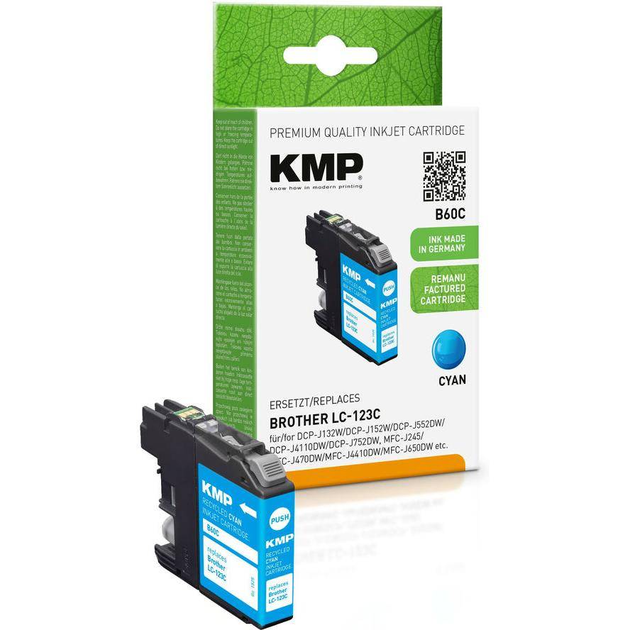 KMP Patrone Brother LC-123C 600 S. cyan remanufactured - 1525,4003