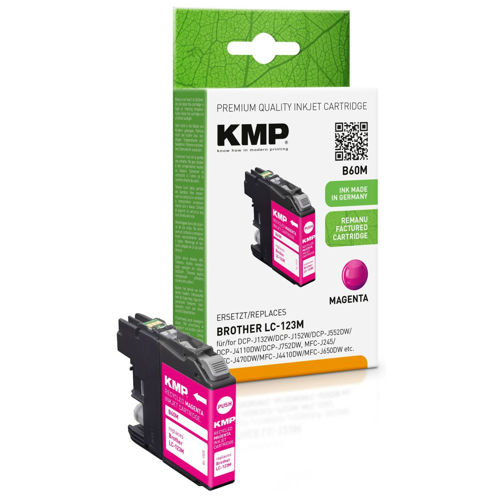 KMP Patrone Brother LC-123M 600 S. magenta remanufactured - 1525,4006