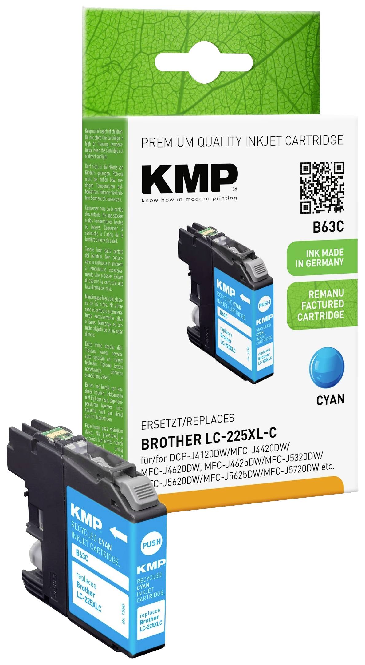 KMP Patrone Brother LC-225XLC   1200 S. cyan remanufactured