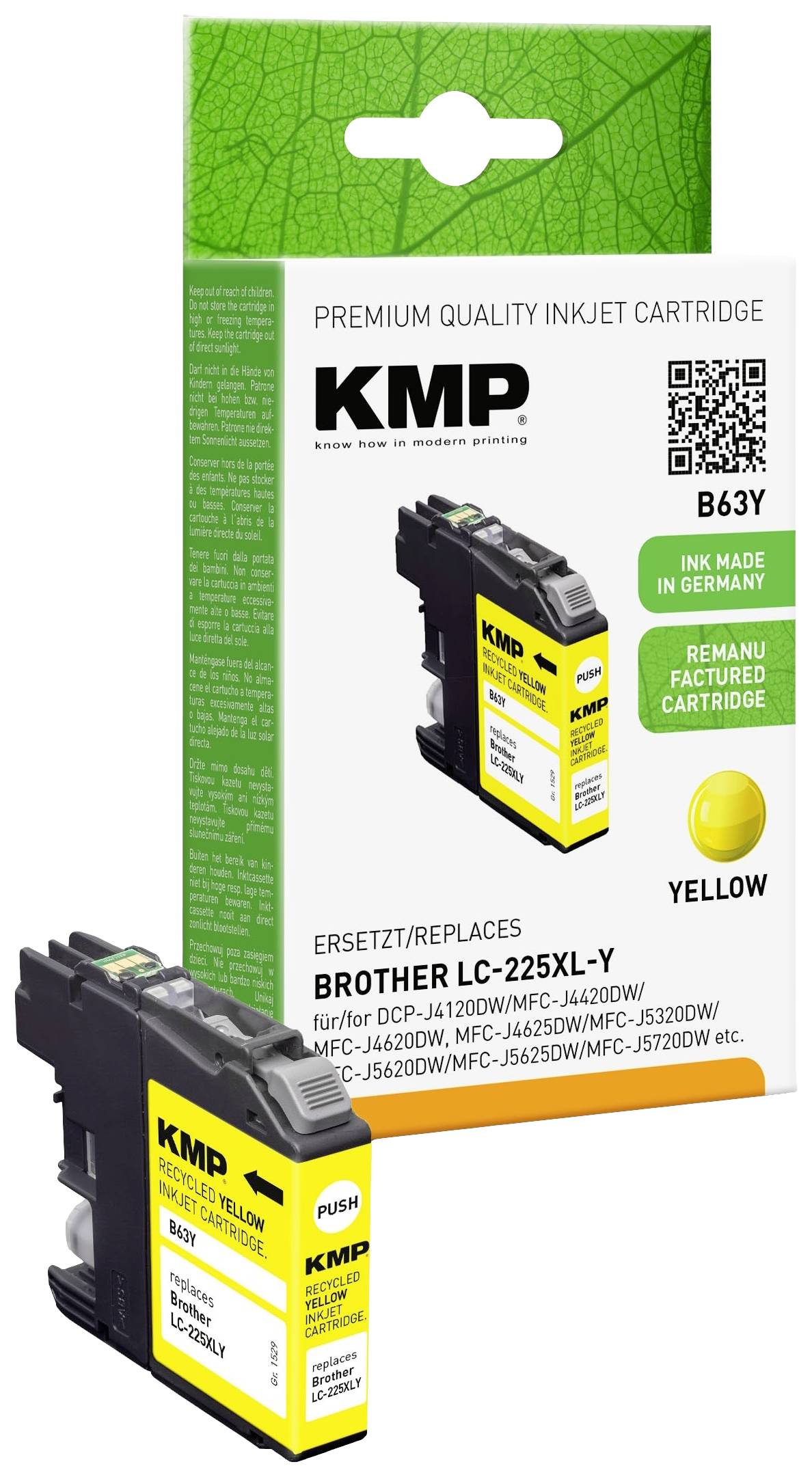 KMP Patrone Brother LC-225XLY 1200 S. yellow remanufactured - 1530,4009