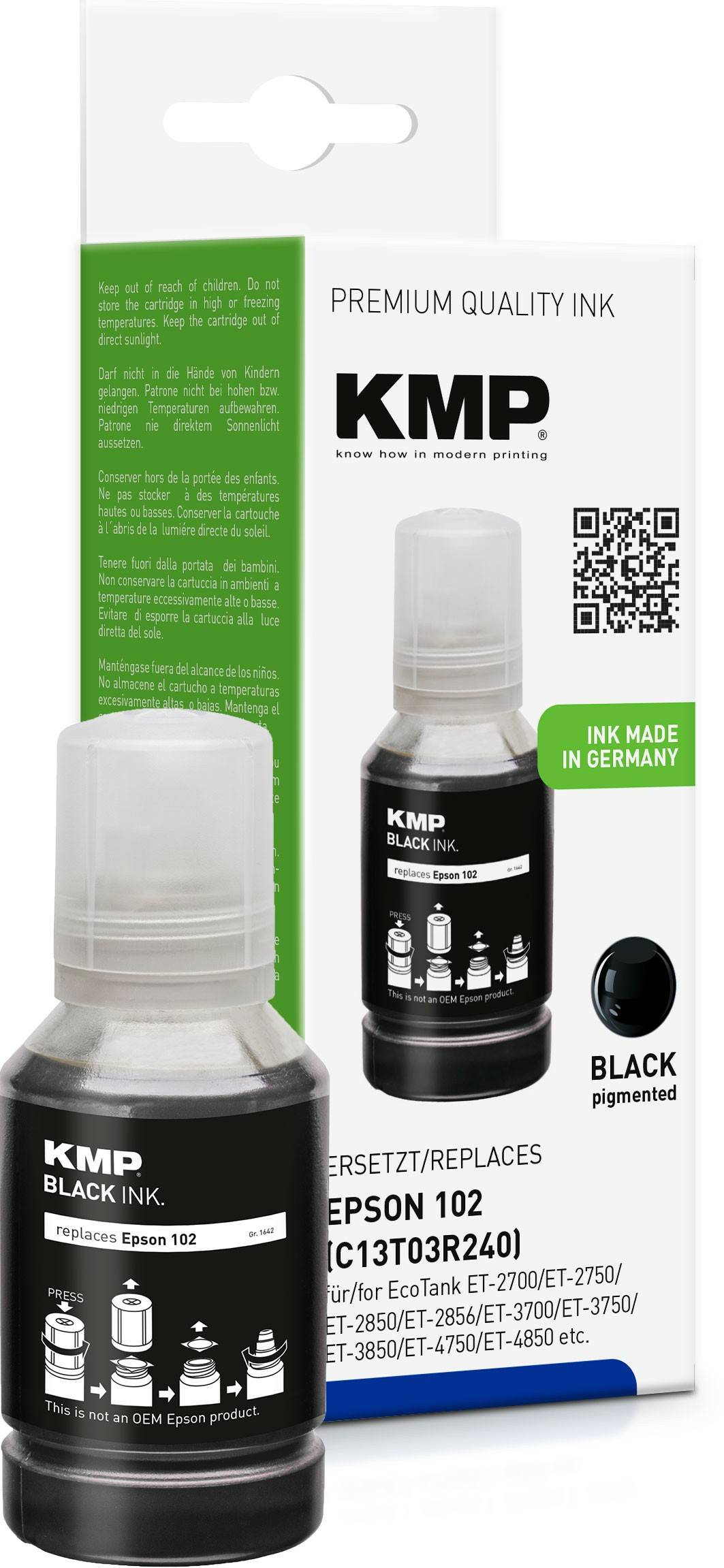 KMP Tinte EcoTank T03R1 7500 S. black remanufactured - 1642,1001