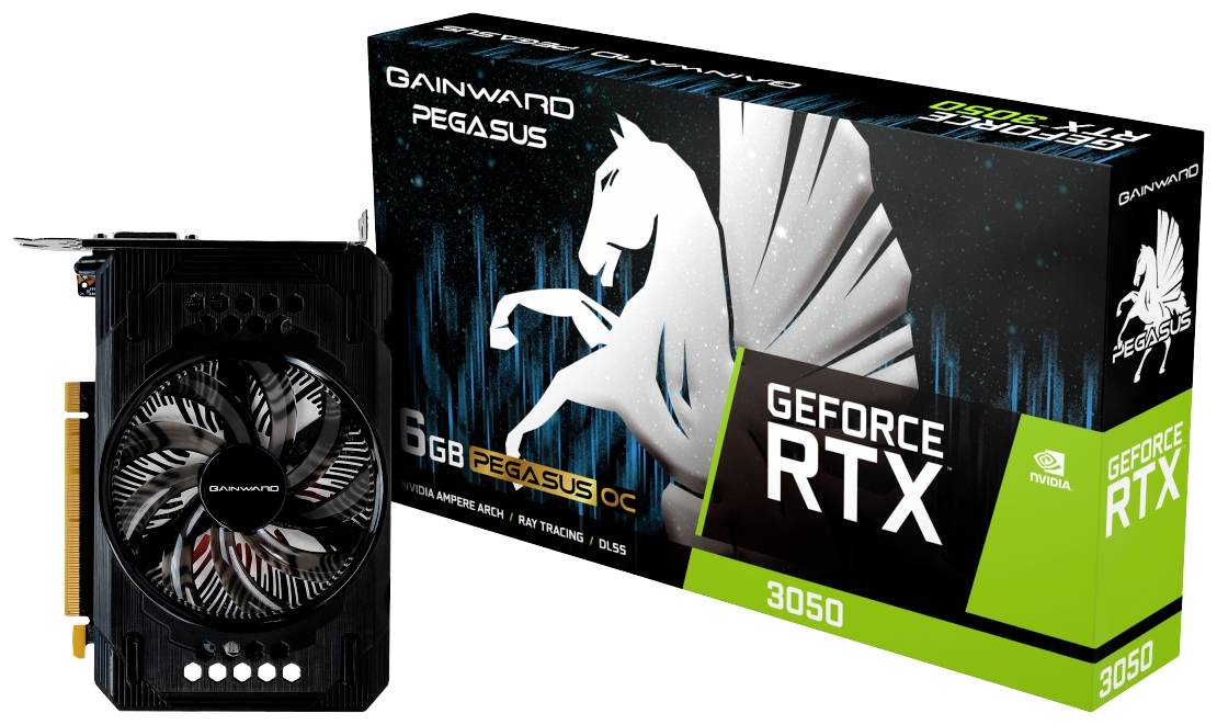 Gainward RTX3050 Pegasus OC 6GB GDDR6 HDMI DP DVI - 4175