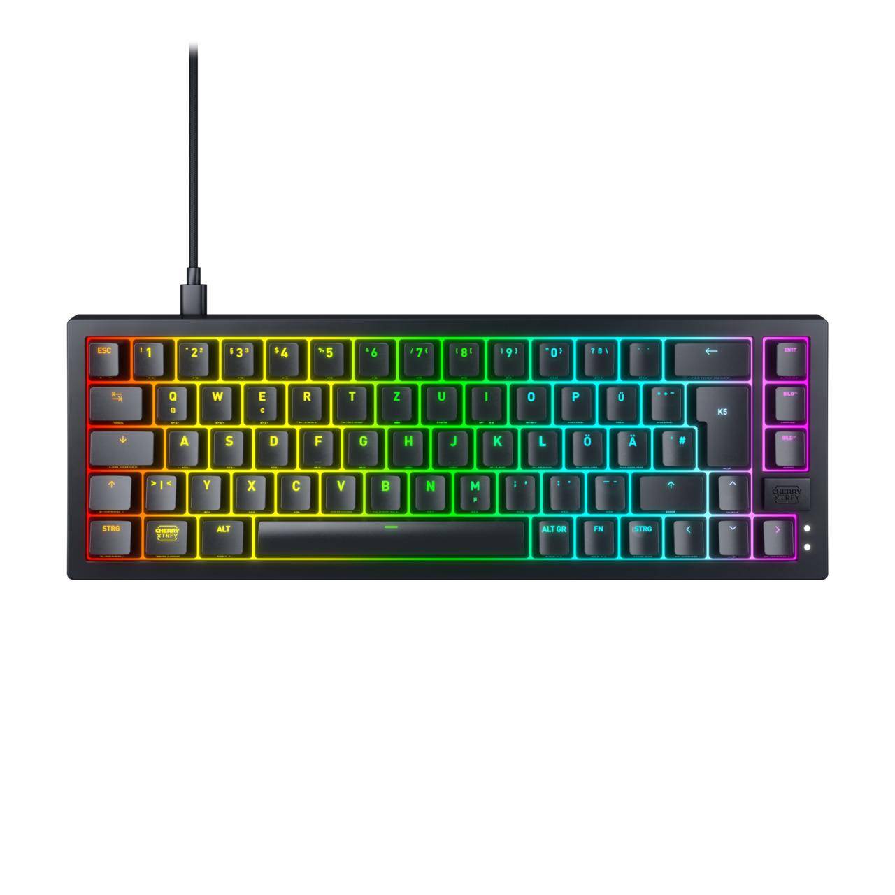 CHERRY XTRFY TAS K5V2 Corded DE-Layout schwarz MX Red - CX-K5V2-RGB-CPT-BLACK-R-GER