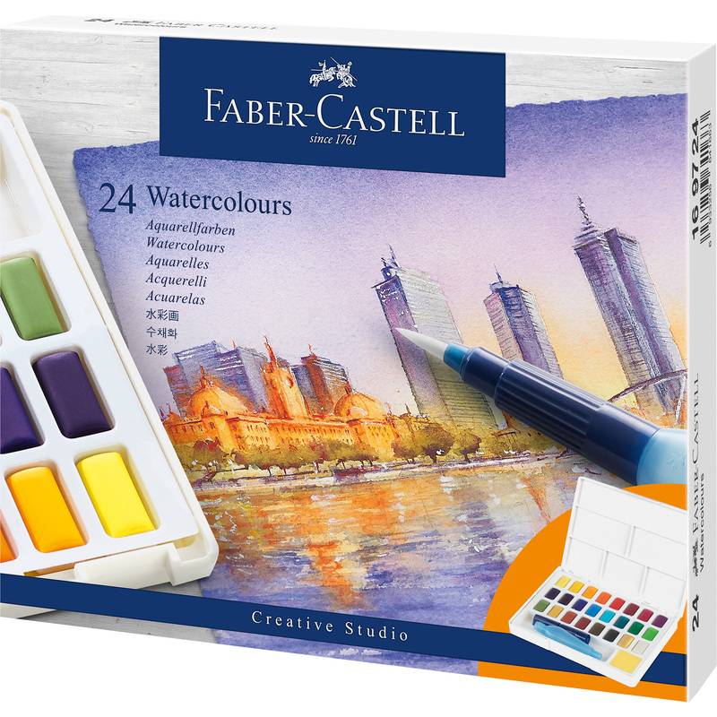 FABER-CASTELL Aquarellfarben in Näpfchen 24er Etui - 169724