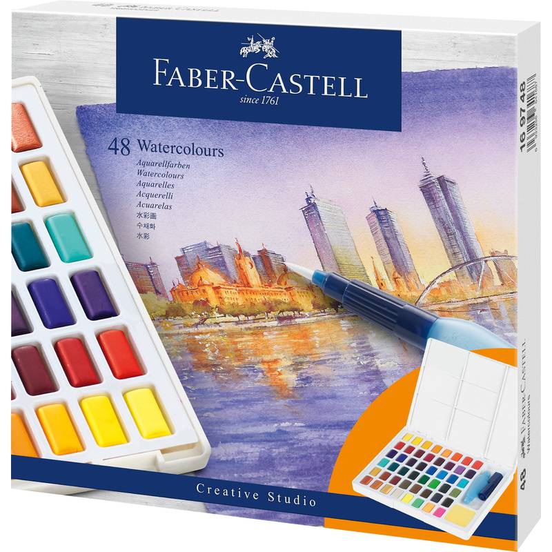 FABER-CASTELL Aquarellfarben in Näpfchen 48er Etui - 169748