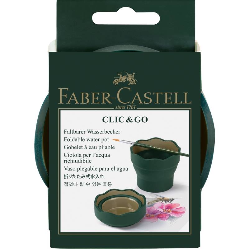 4005401815204 - FABER-CASTELL Wasserbecher CLIC & GO dunkelgrün