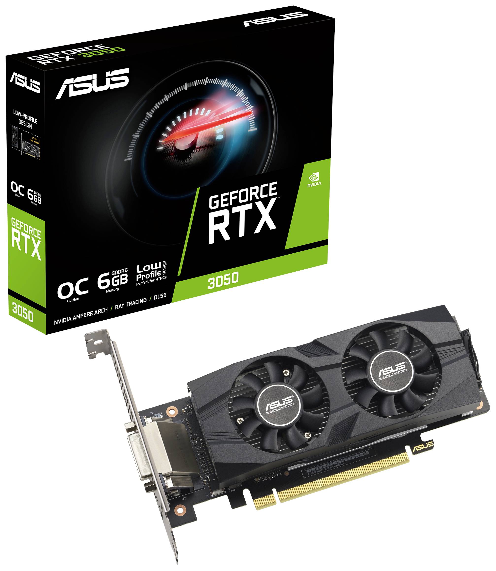 ASUS RTX3050-O6G-LP-BRK 6GB GDDR6 HDMI DP - 90YV0KQ0-M0NA00