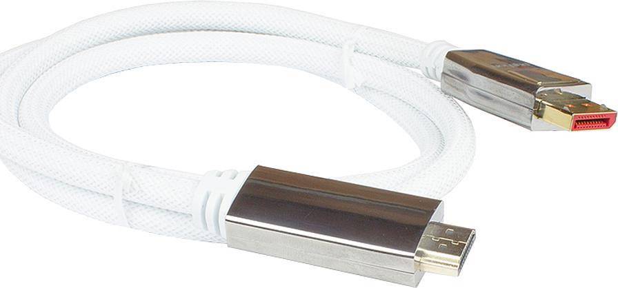 Python DisplayPort 1.4/- HDMI 2.0 Kabel Nylong. weiß 10m