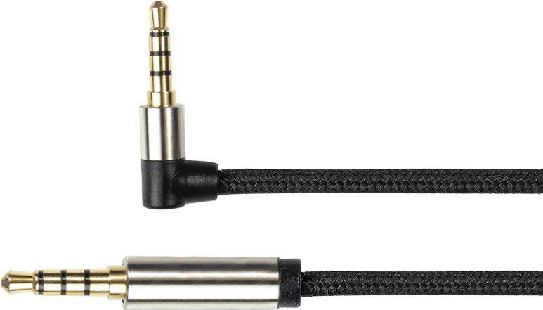 Python Audiokabel 4-pol. Klinkenst. eins. gew. schwarz 0,5m - GC-M0231