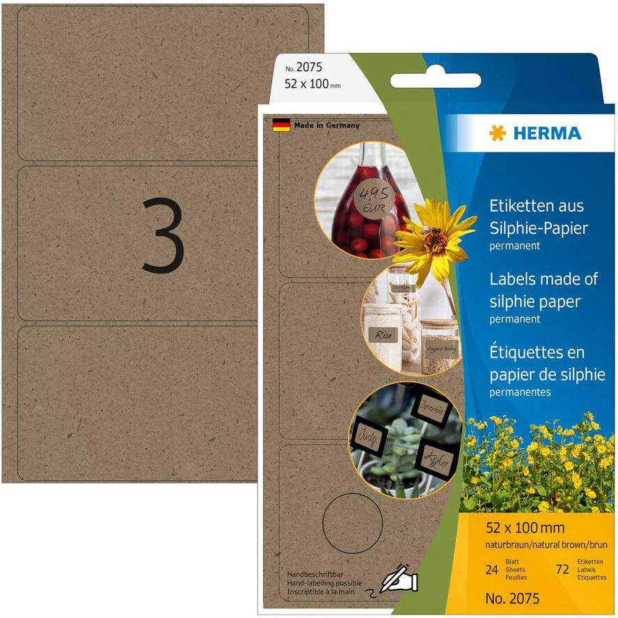 4008705020756 - HERMA  Büropackung Vielzwecketiketten Silphie 52x100mm