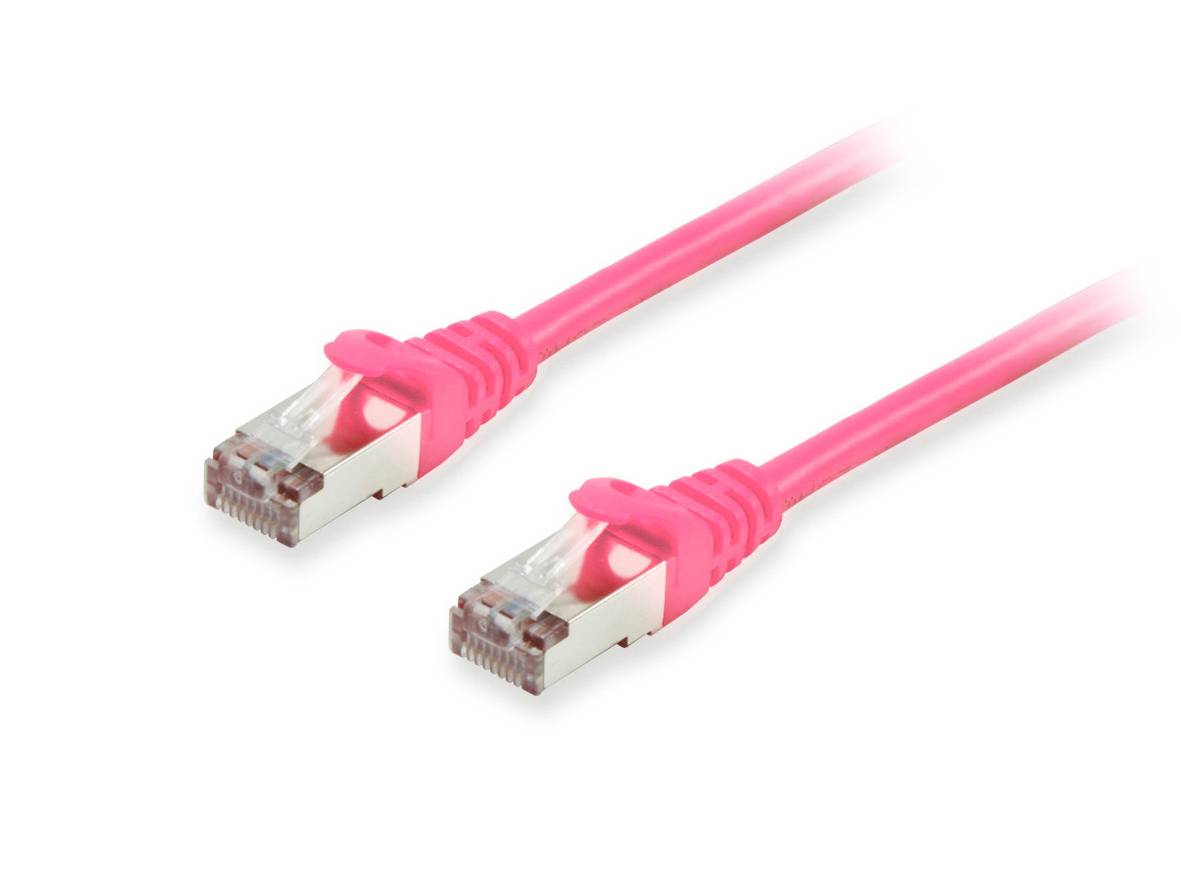 Equip Patchkabel Cat6A S/FTP 2xRJ45 0.25m pink LSZH Polybeutel - 606901