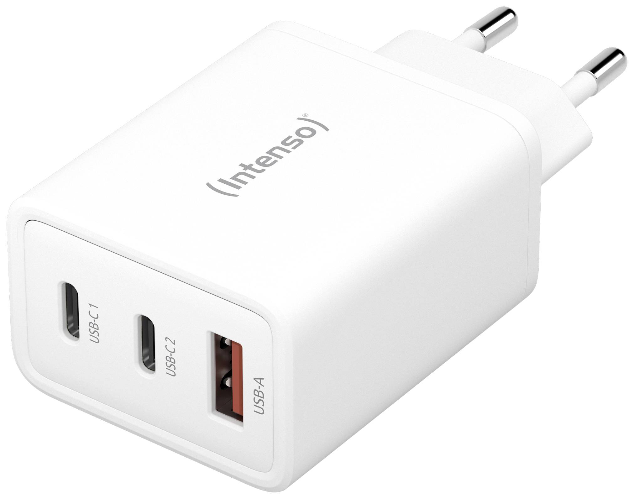 Intenso Power Adapter 1x USB-A/2x USB-C 65W GaN White - 7806512