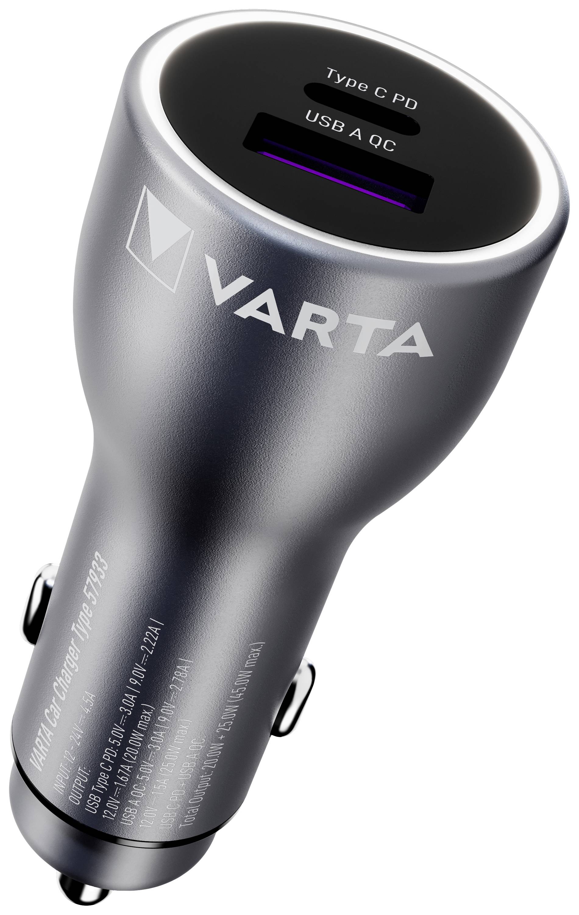 Varta Ladegerät 45W Car Charger 1x USB-A 1x USB-C - 57933101111