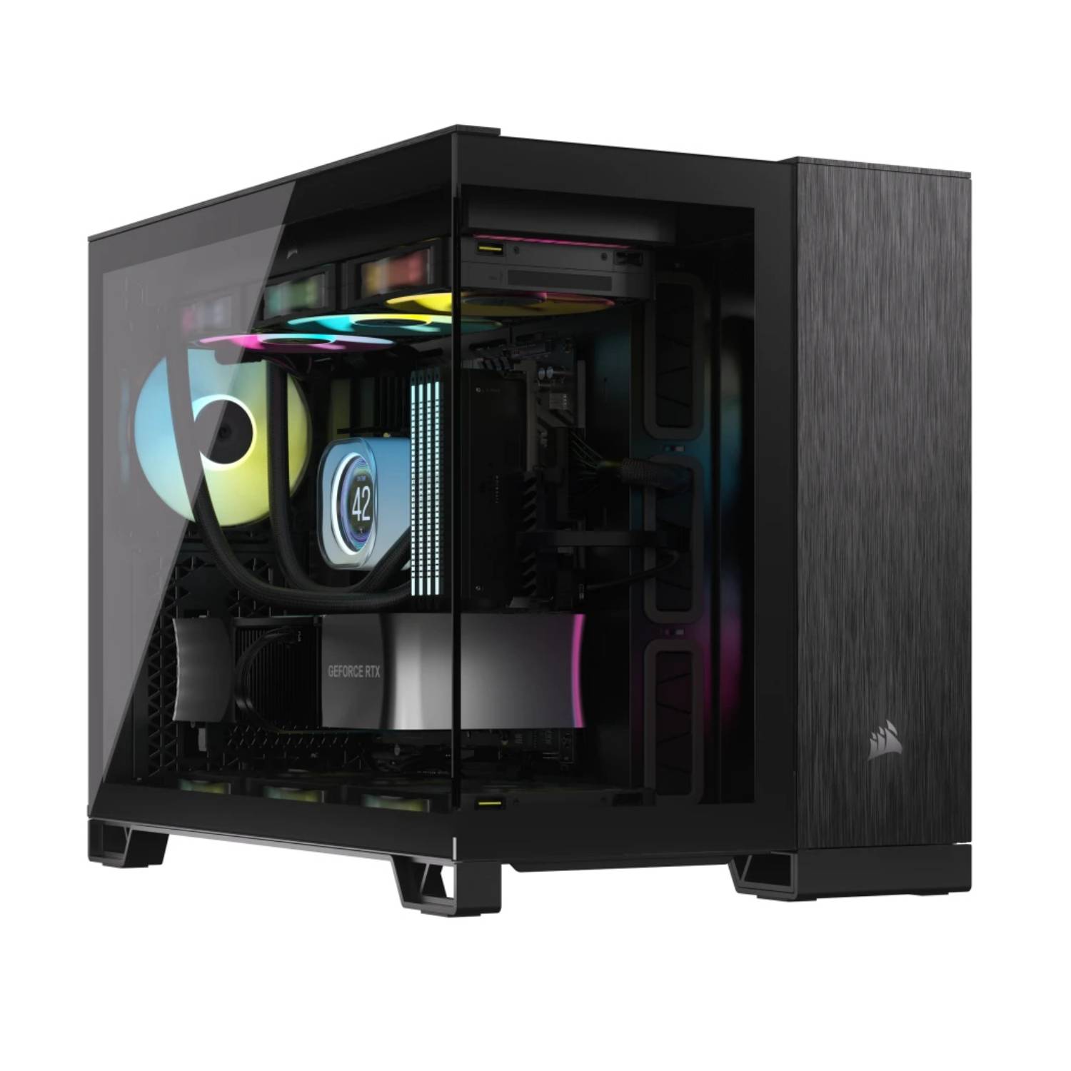 CORSAIR Geh mATX 2500X (Tempered Glass) Black/Obsidian Alu - CC-9011287-WW