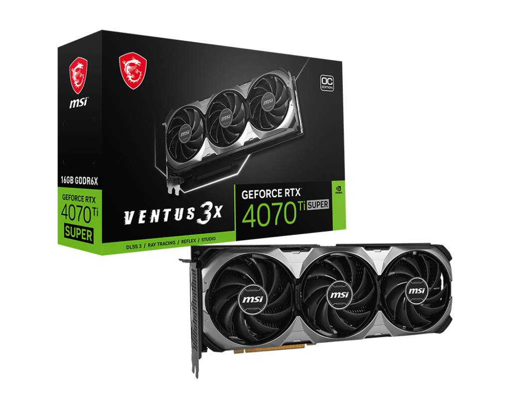 MSI RTX4070 TI Super VENTUS 3X OC 16GB GDDR6X HDMI 3xDP - V513-614R