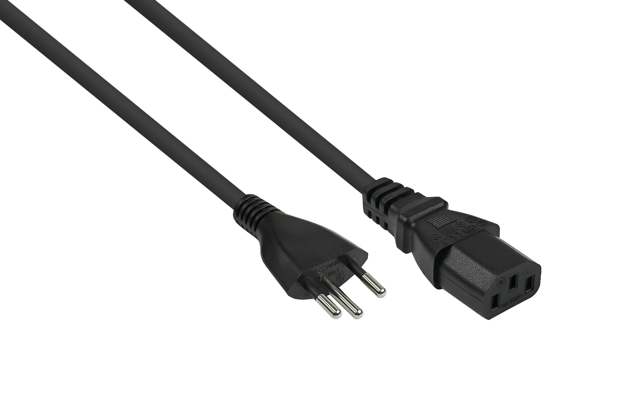 kabelmeister Netzkabel Schweiz Typ J an C5 schwarz 1,8m - SK6030-S018