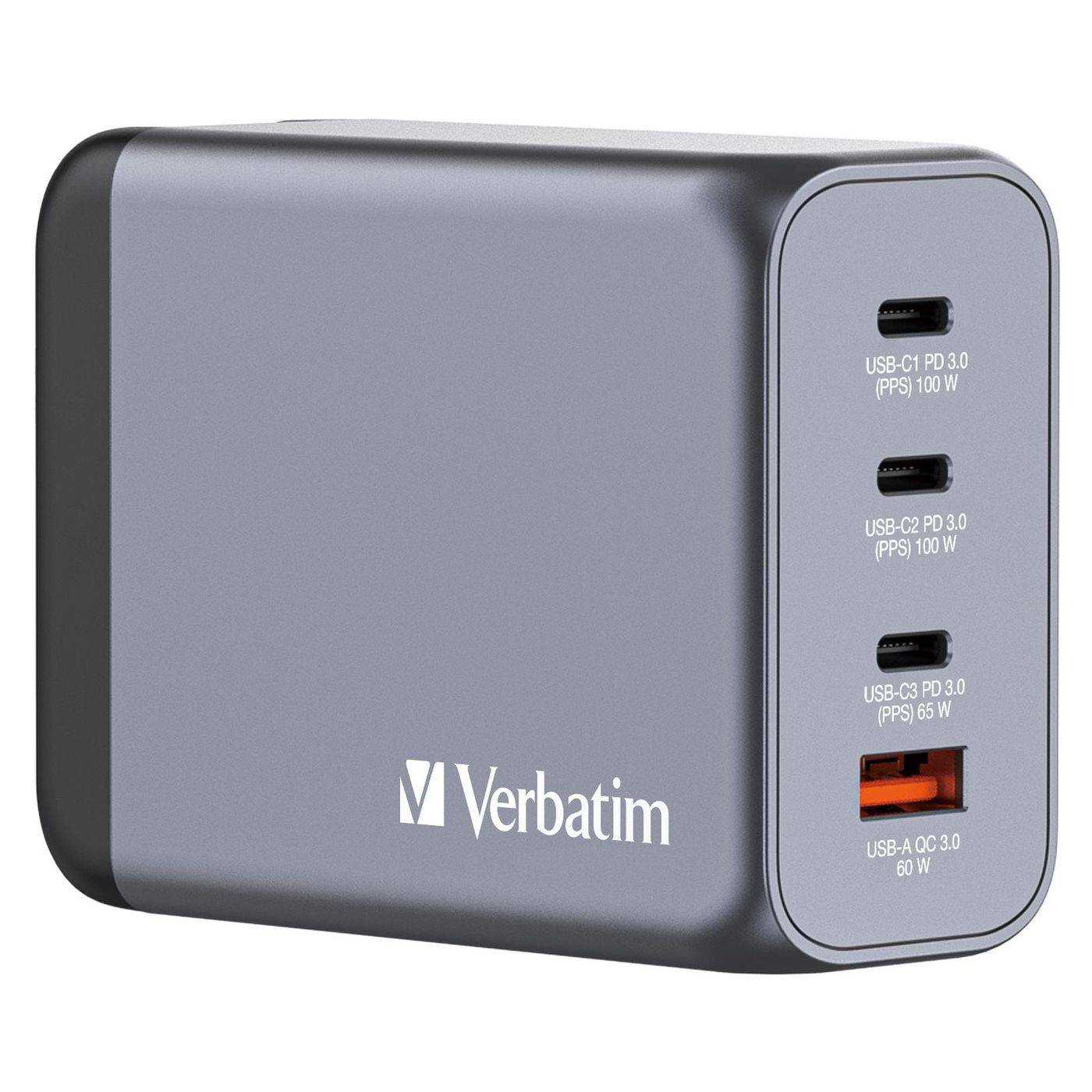 Verbatim GNC-200 GaN Charger 4 Port 200W USB A/C (EU/UK/US - 32204