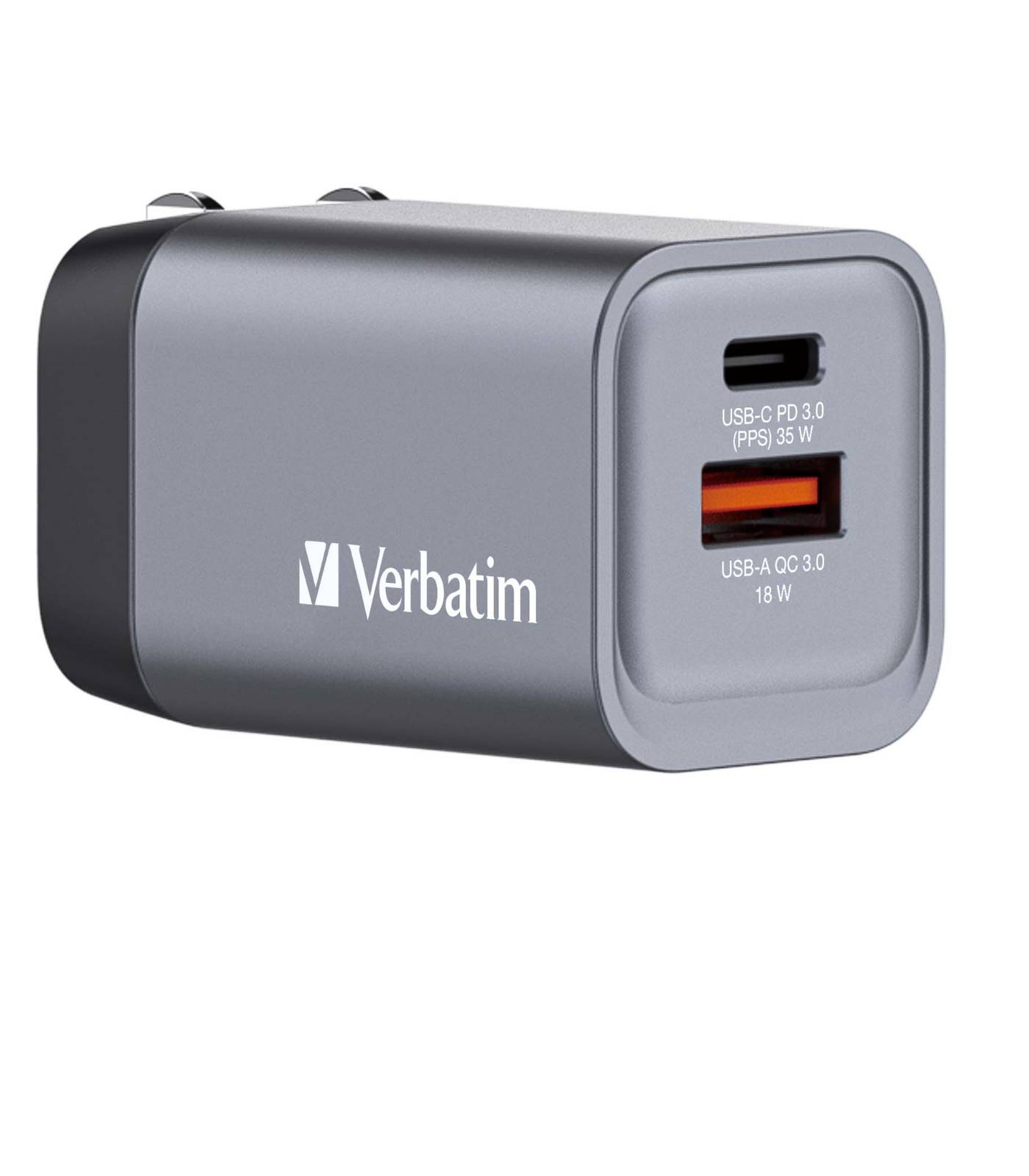 Verbatim GNC-35 GaN Charger 2 Port 35W USB A/C (EU/UK/US) - 32200