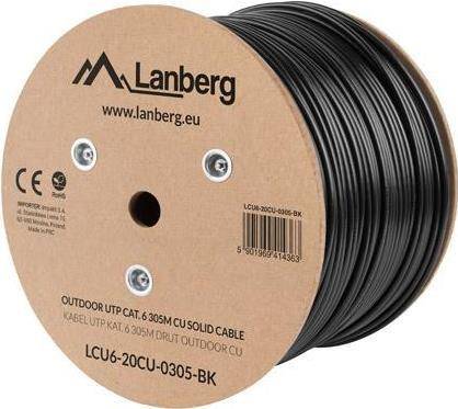 Lanberg Verlegekabel Outdoor Cat. 6 UTP 305m Kupfer schwarz - LCU6-21CU-0305-BK