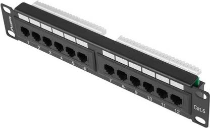 Lanberg Patchpanel 12-Port 1U 10 Cat. 6 UTP schwarz