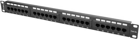 Lanberg Patchpanel 24-Port 1U 19 Cat. 5E UTP schwarz - PPU5-1024-B