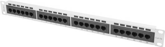 Lanberg Patchpanel 24-Port 1U 19 Cat. 5E UTP grau - PPU5-1024-S