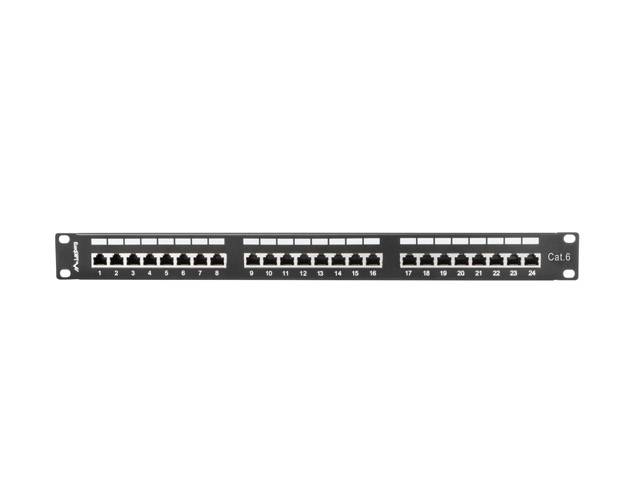 Lanberg Patchpanel 24-Port 1U 19 Cat. 6 FTP geschirmt schw. - PPS6-1024-B