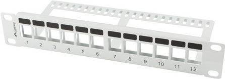 Lanberg Patchpanel Blank 12-Port 1U Keystone Organizer grau - PPKS-9112-S