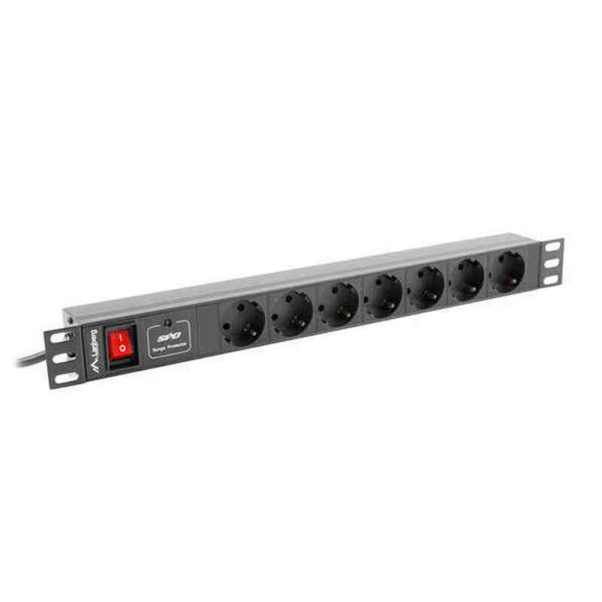 Lanberg PDU Steckdosenleiste 19 1U 7x Schuko 2m schwarz - PDU-07F-0200-BK