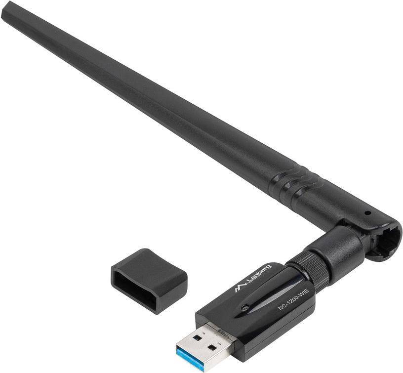 Lanberg USB d. Netzwerkkarte AC1200 DB 1x int. 1x ext. Ant. - NC-1200-WIE