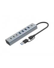 CONCEPTRONIC USB-Hub 7-Port 3.2/C->4x3.0 3xUSB-C o.Netz. gr - HUBBIES20G