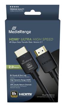 MediaRange HDMI Ultra High Speed Ethernet Kabel 48Gibt/s 2m - MRCS220