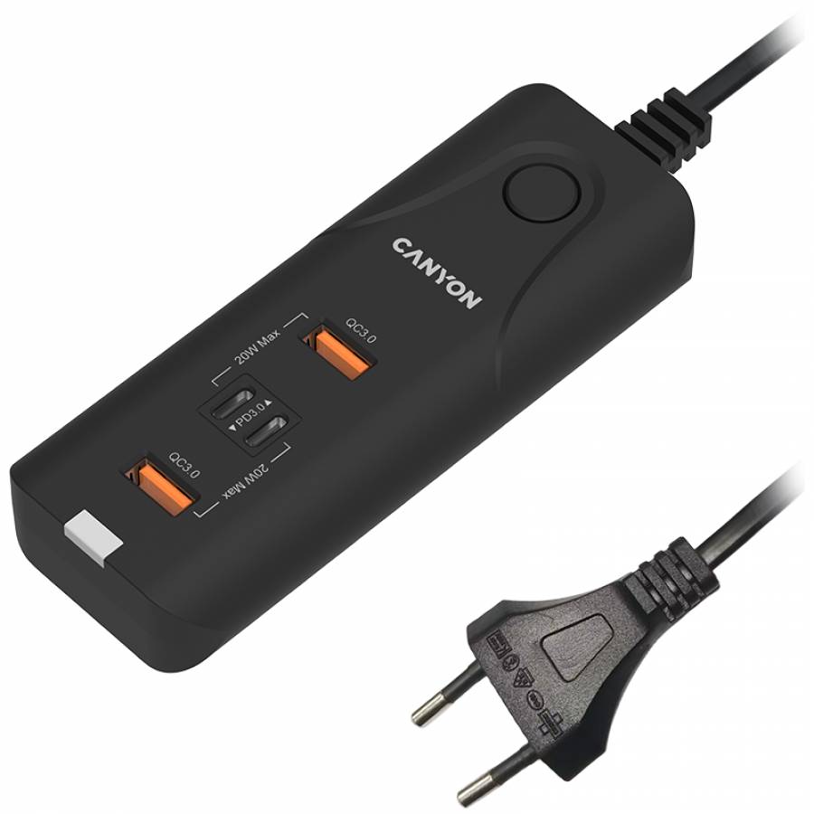 Canyon Desktop Charger 2xUSB-A + 2xUSB-C 18W QC3.0/20W PD retail - CNE-CHA10B