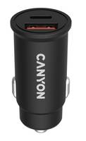 Canyon Car Charger 2Port 1xUSB-A 18W QC + 1xUSB-C 30W PD bk retail - CNS-CCA20B03