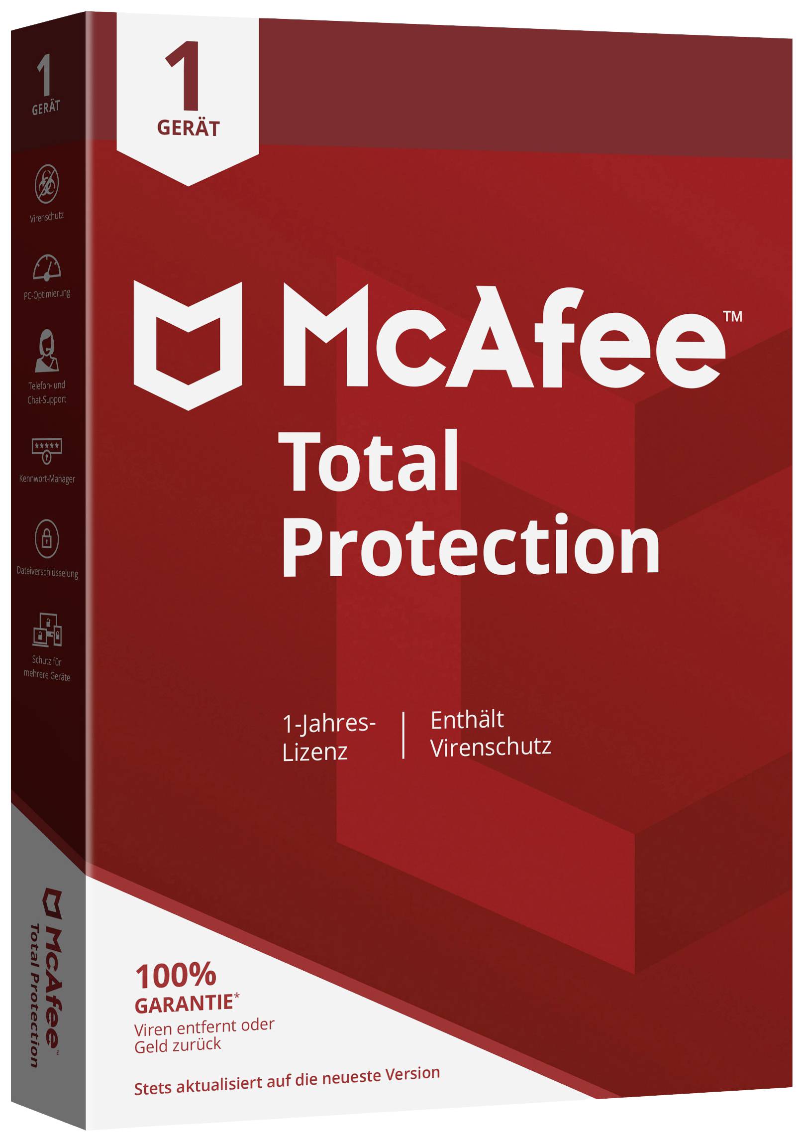 McAfee Total Protection 1-Gerät 1-Jahr Win/Mac/Android/iOS - MTP21MNR1RAAT