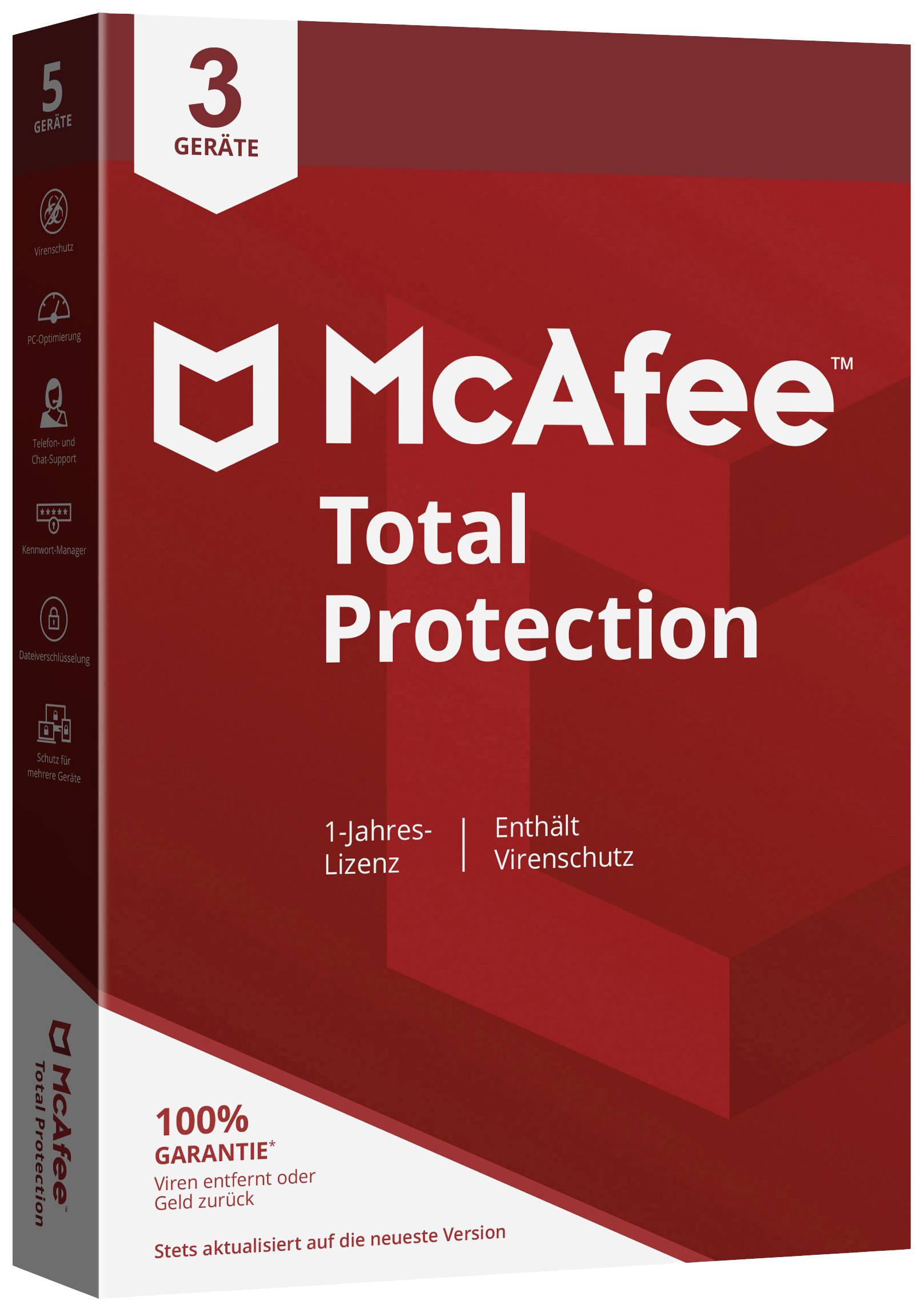 McAfee Total Protection 3-Geräte 1-Jahr Win/Mac/Android/iOS - MTP21MNR3RFL2T