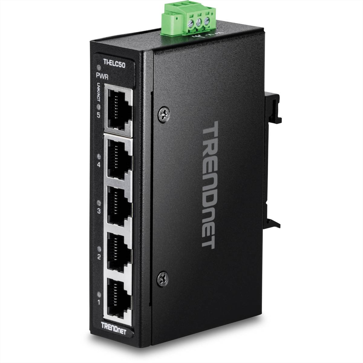 TRENDnet 5-Port Industrial Fast Ethernet DIN-Rail MiniSwitch - TI-ELC50