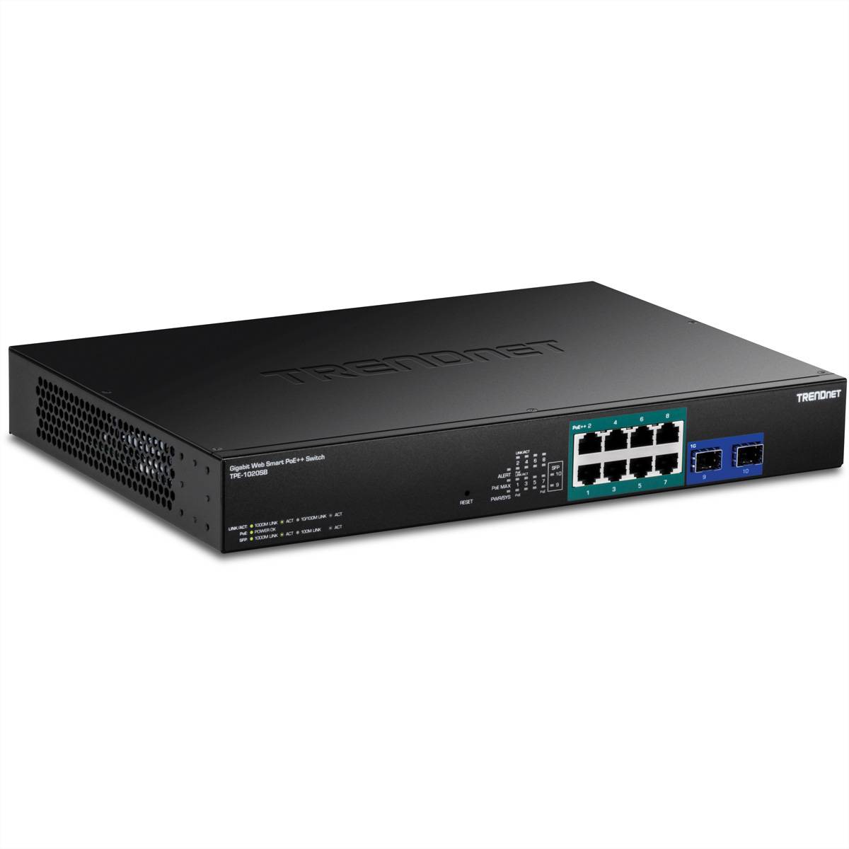 TRENDnet 10-Port Gigabit Web Smart PoE++ Switch - TPE-1020SB