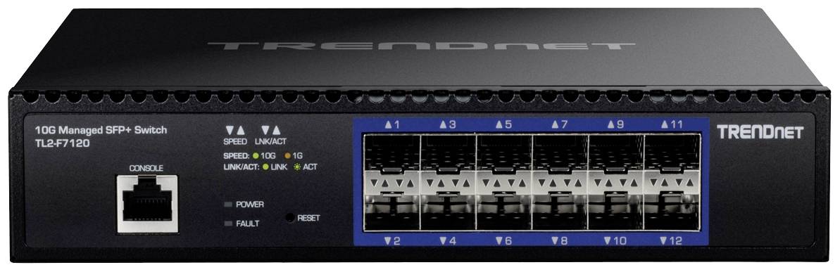 TRENDnet 12-Port 10G Layer 2 Managed SFP+ Switch - TL2-F7120