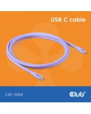 Club3D Lifestyle USB-C Kabel PD 240W,20Gbps 2m lila St/St retail - CAC-3004