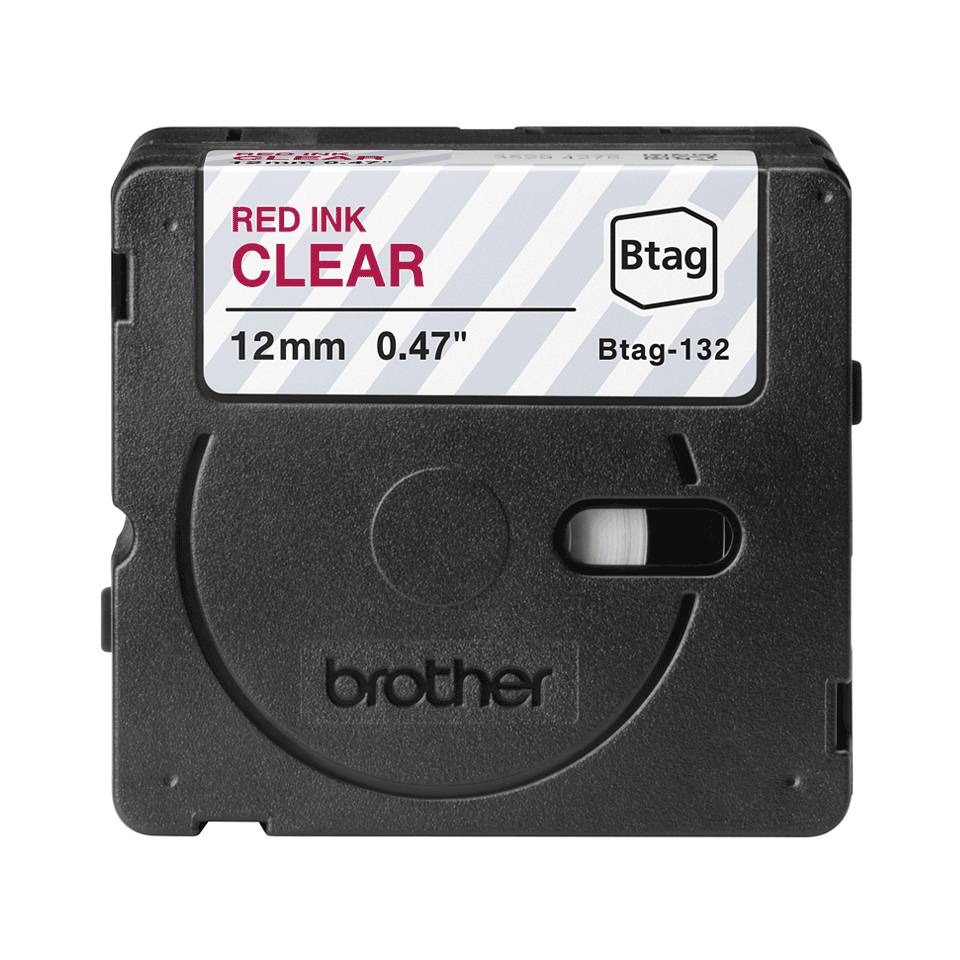 Schriftband Brother 12mmx4m rot/transparent BTAG-132 - BTAG132