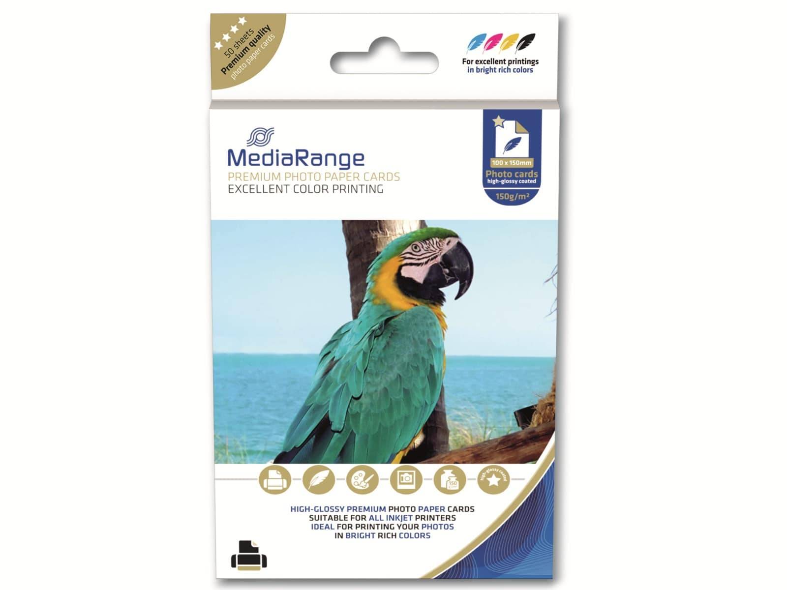 MediaRange Fotopapier hochglänzend 100x150mm 150g, 50 Blatt - MRINK115