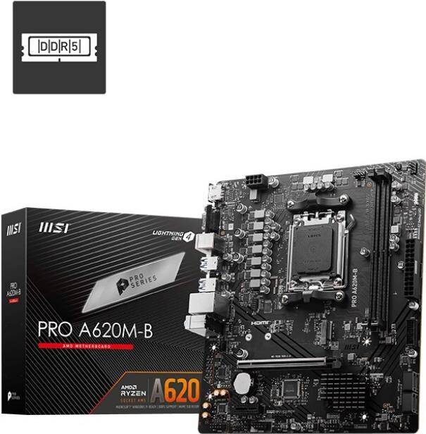 MSI Pro A620M-B (A620,AM5,mATX,DDR5) - 7E28-017R