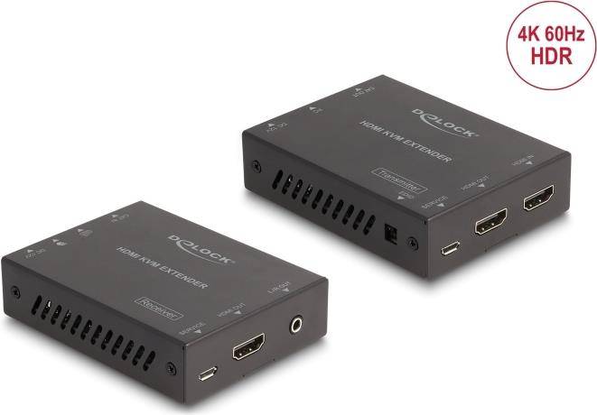 DELOCK HDMI KVM Extender Set über Cat.6 Kabel 4K 60 Hz 70 m - 65957