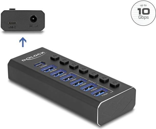 Delock 7Port USB Hub mit 3 Ports 10 Gbps und 4 Delock 64326 (BILD1)