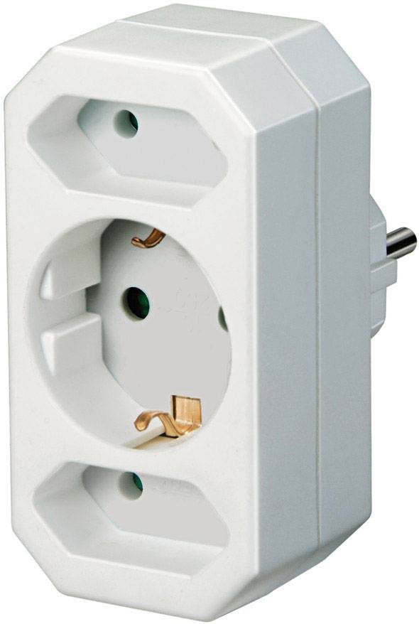 Brennenstuhl Adapterstecker Euro 2 + Schutzkontakt 1 weiß retail